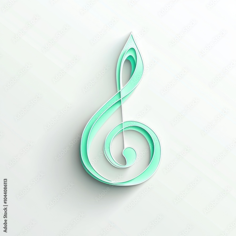 Mint Green Treble Clef Icon Mint Green Treble Clef Icon