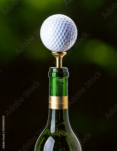 Golf ball wine bottle topper