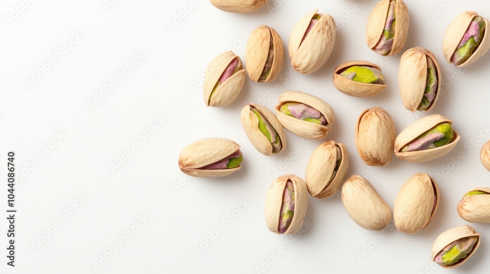 Floating Pistachios on a White Background Floating Pistachios on a White Background