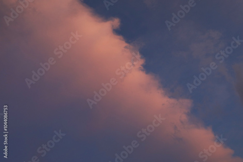 Beautiful view of blue sky with fluffy clouds