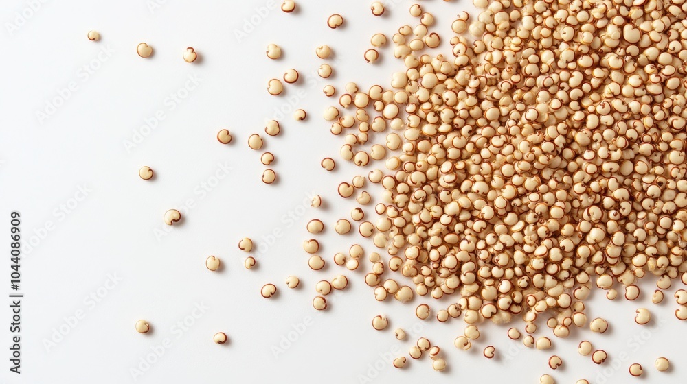 Floating Quinoa Grains on a White Background Floating Quinoa Grains on a White Background