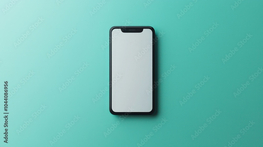 Mobile phone mockup with blank screen, front view isolated on a solid background Mobile phone mockup with blank screen, front view isolated on a solid background