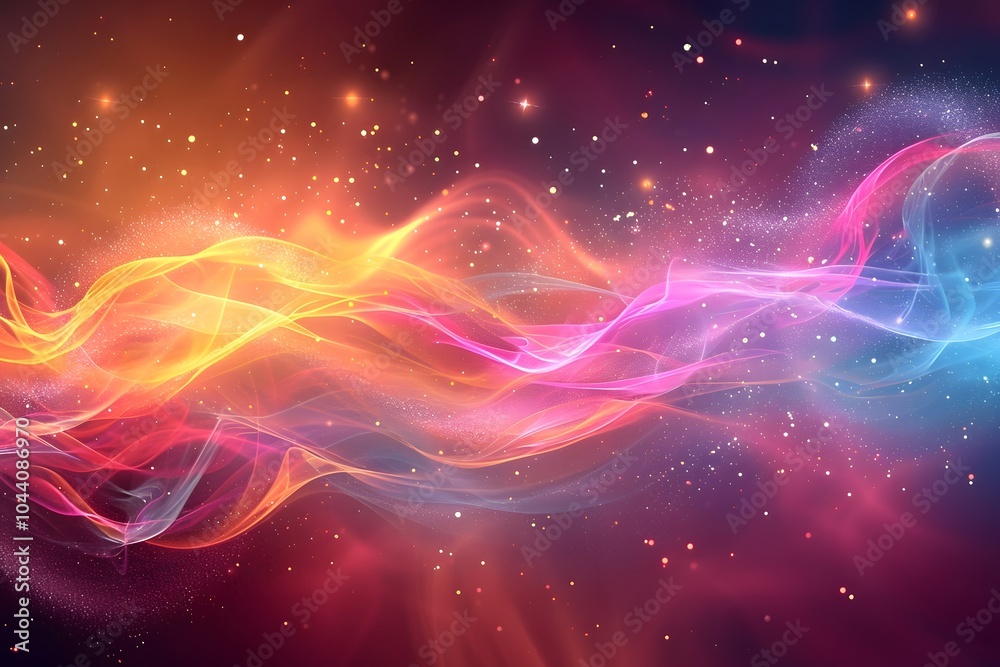 Obraz premium Vibrant Cosmic Waves of Color and Light