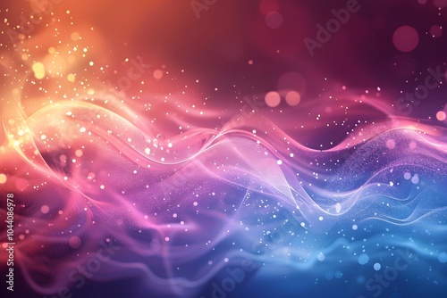 Vibrant Waves of Colorful Light and Sparkles