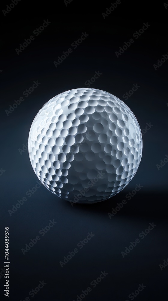 Ultra-Realistic Golf Ball on Dark Blurred Background Ultra-Realistic Golf Ball on Dark Blurred Background