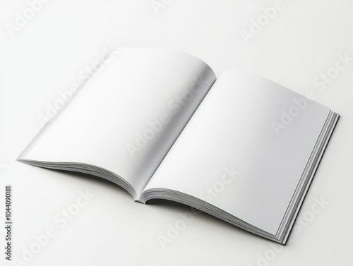 Turning page an open A4 magazine mockup with solid white background