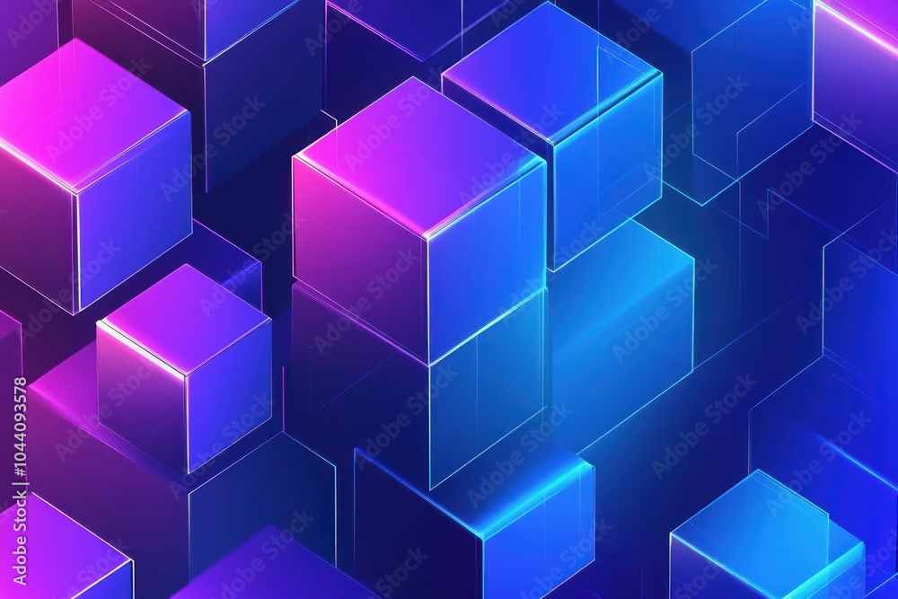 Technology Concept with Isometric Cube Pattern Technology Concept with Isometric Cube Pattern