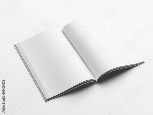 Turning page an open A4 magazine mockup with solid white background