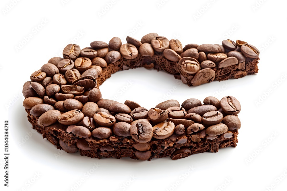 Creative Coffee-Inspired Letter C Made of Chocolate and Coffee Beans Creative Coffee-Inspired Letter C Made of Chocolate and Coffee Beans