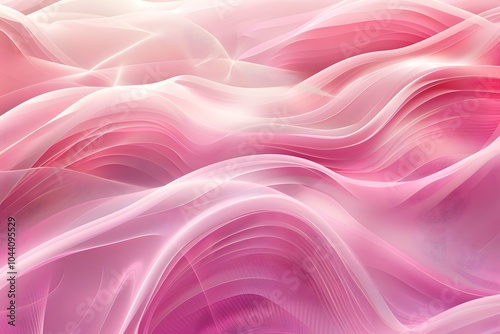 Ethereal Waves of Pink and White Light in a Dreamy Abstract Design photo