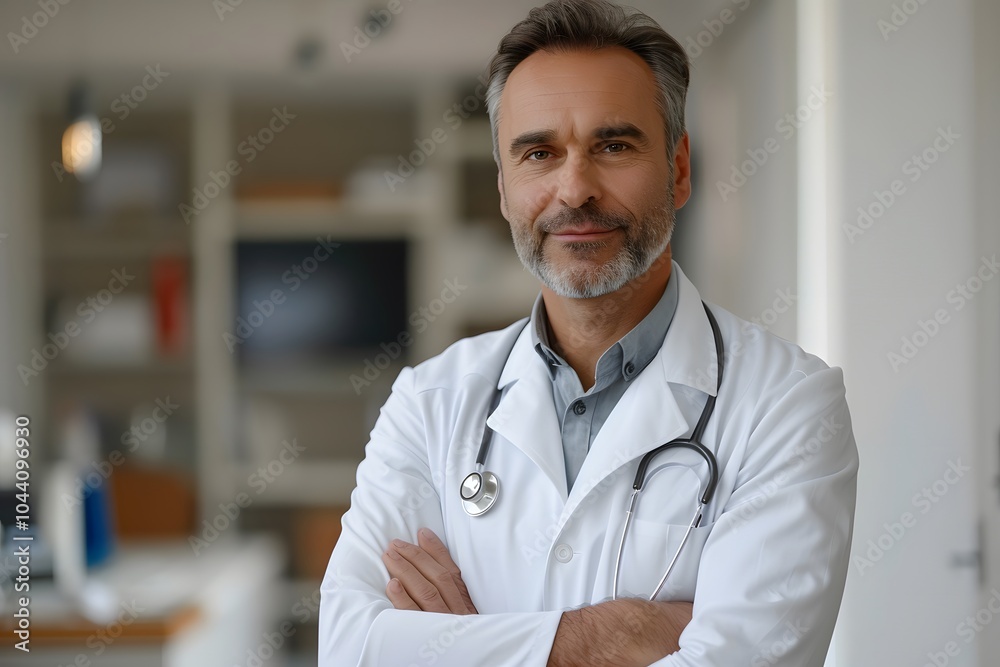 Confident Doctor in a Modern Medical Office Confident Doctor in a Modern Medical Office