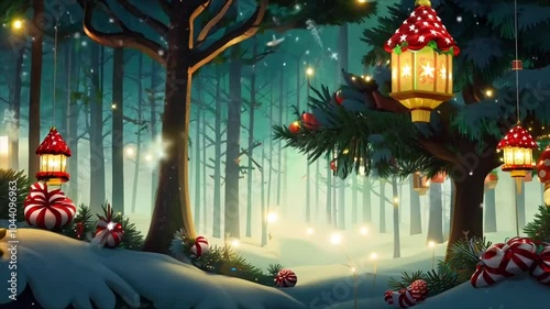 Christmas Tree Forest Generative AI