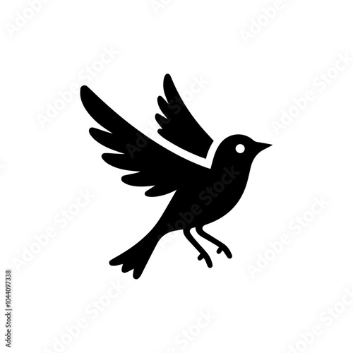 Creative a simple bird silhouette vector Style with white background