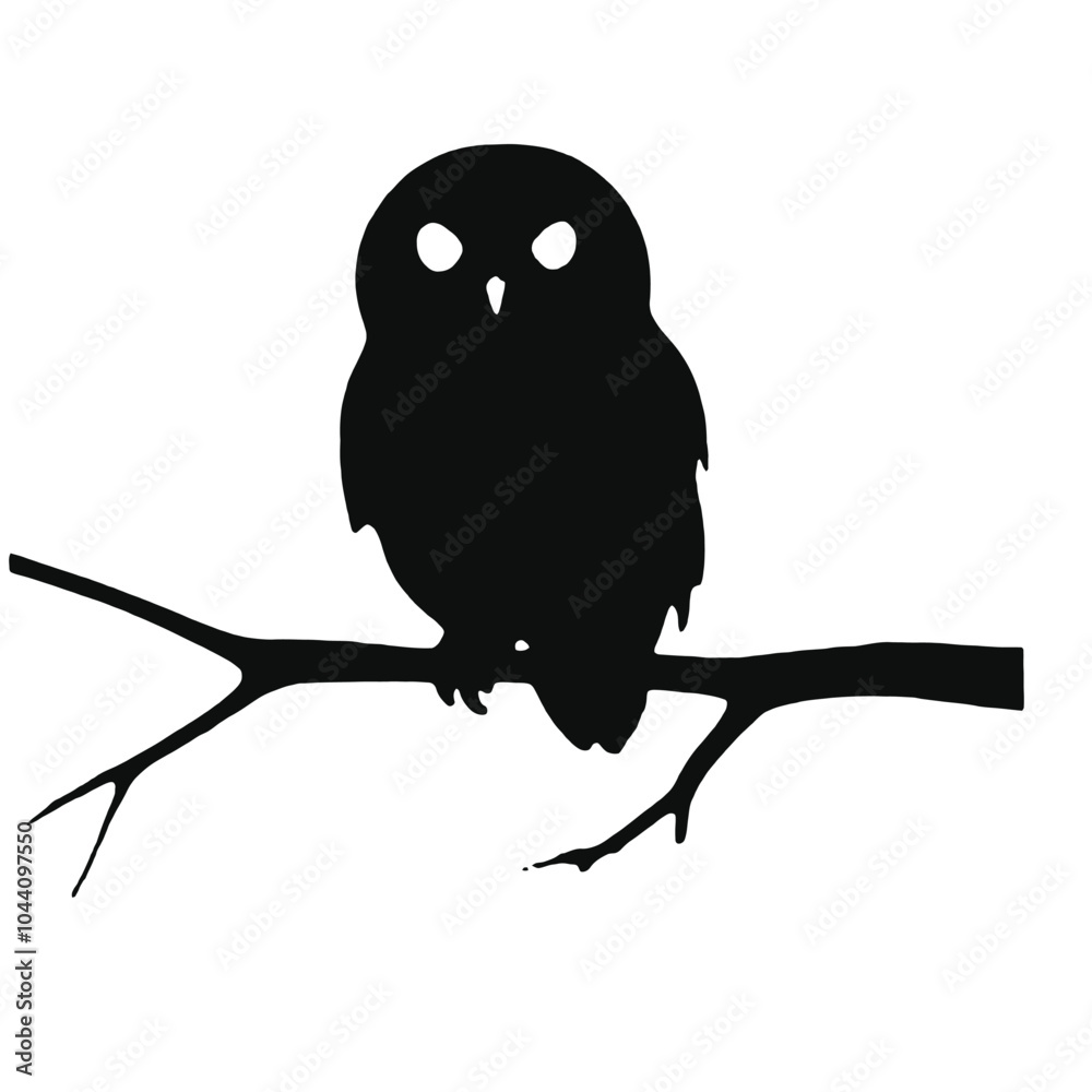 Obraz premium Shadow of the Wise: Owl Silhouette