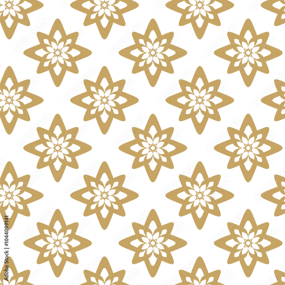 Abstract geometric pattern with crosses, stripes, lines. Seamless vector background. White and gold ornament. Modern reticulated graphic design. Abstract geometric pattern with crosses, stripes, lines. Seamless vector background. White and gold ornament. Modern reticulated graphic design.