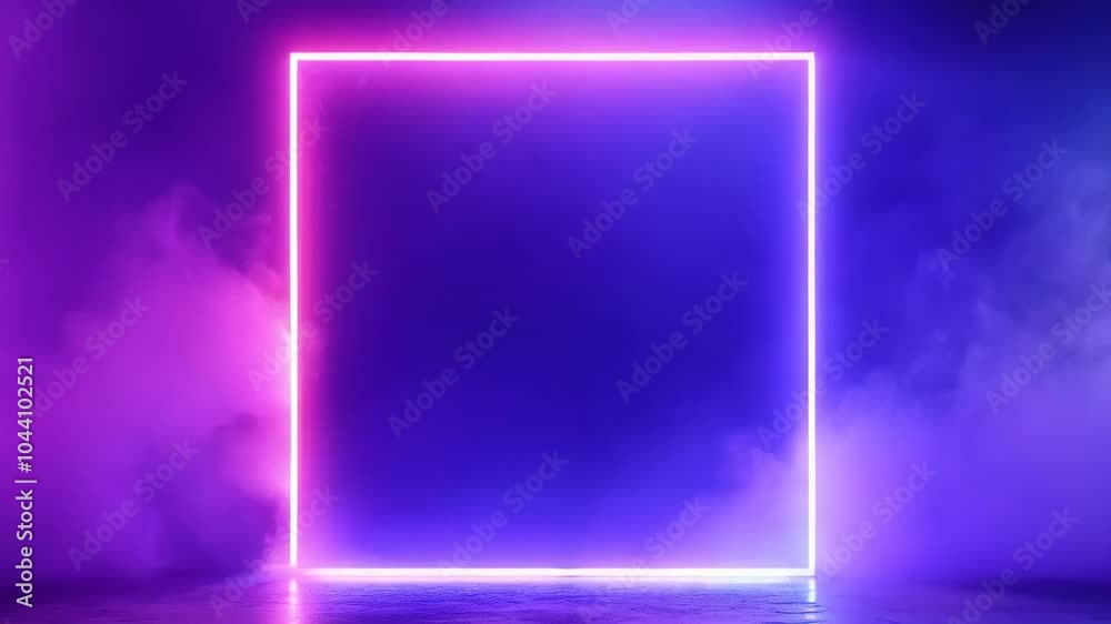 Empty neon rectangle frame with shining effect on dark background with copy space. Black Friday, Cyber Monday. Online shopping, sale and discount concept. 80s, 90s retro style. Synthwave, Retrowave Empty neon rectangle frame with shining effect on dark background with copy space. Black Friday, Cyber Monday. Online shopping, sale and discount concept. 80s, 90s retro style. Synthwave, Retrowave