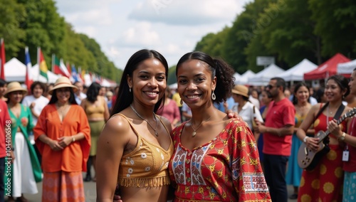 Celebration of Global Diversity on World Cultural Day A Multicultural Society Embracing African American Asian and Caucasian Culture with Pride and Tolerance photo