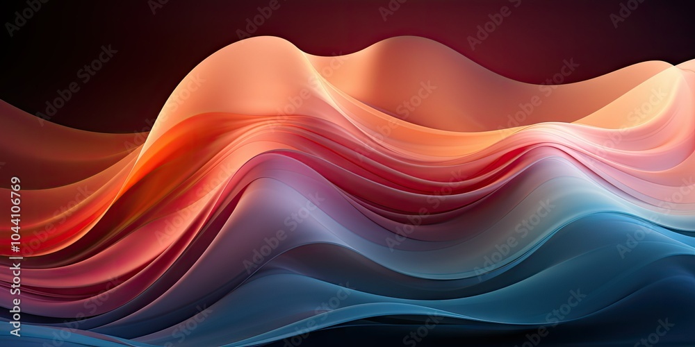 Abstract waves in blue, red, and orange Abstract waves in blue, red, and orange