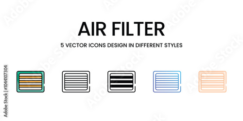 Air Filter vector icons set ready to use web and mobile apps