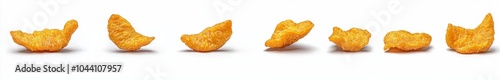 Isolated nuggets with full depth of field on white background, clipping path