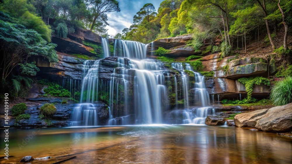 Fototapeta premium Scenic view of a small waterfall in the Blue Mountains