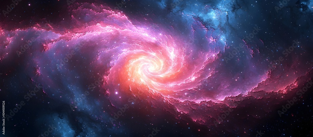 A vibrant swirling galaxy in deep space, showcasing mesmerizing colors of pink, purple, and blue, embodying the beauty and vastness of the universe. A vibrant swirling galaxy in deep space, showcasing mesmerizing colors of pink, purple, and blue, embodying the beauty and vastness of the universe.