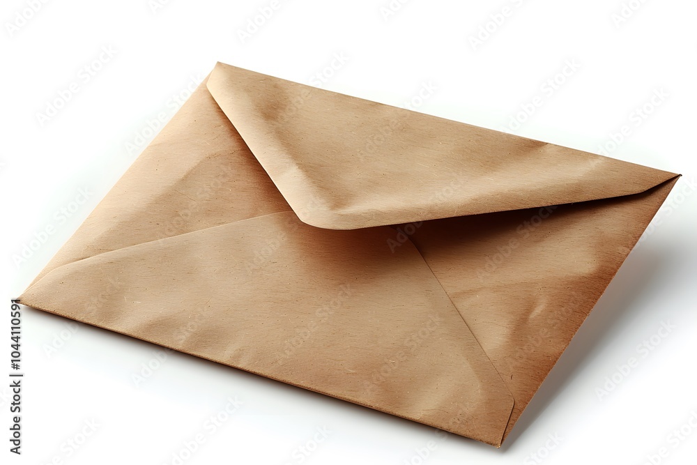 Classic Brown Envelope on a White Background Classic Brown Envelope on a White Background