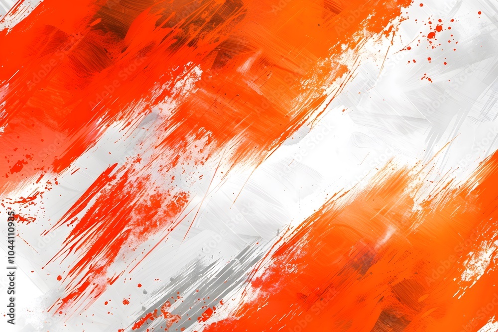 Vibrant Abstract Orange and White Brush Strokes Vibrant Abstract Orange and White Brush Strokes
