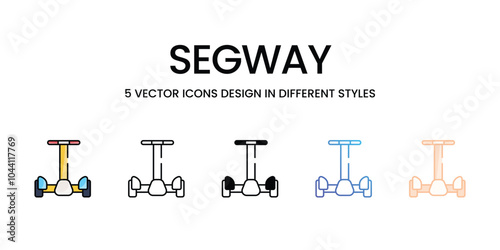 Segway vector icons set ready to use web and mobile apps