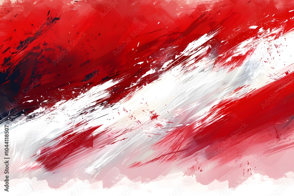 Dynamic Abstract Composition in Red and White Dynamic Abstract Composition in Red and White