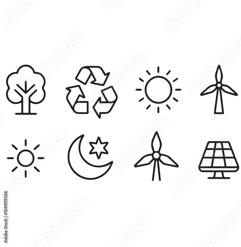 icon environment web energy eco