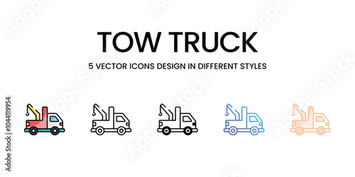 Tow Truck vector icons set ready to use web and mobile apps