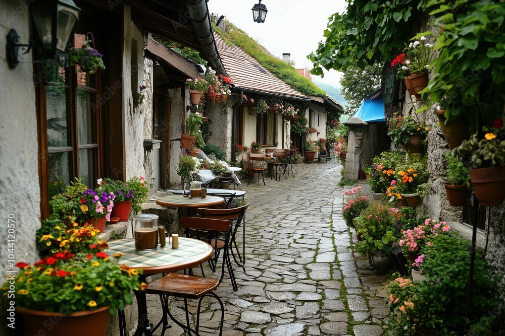 Fototapeta premium Rural cafe with scenic views
