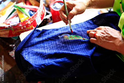 Fotografi Handmade paper umbrella in bo sang handicrafts center San Kamphaeng district, Ch