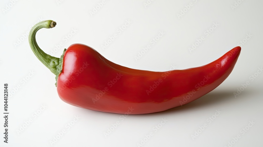 Fresh Red Chili Pepper on White Background