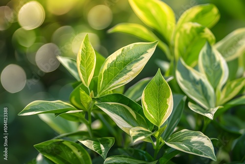 Lush Green Leaves Glowing in Natural Light