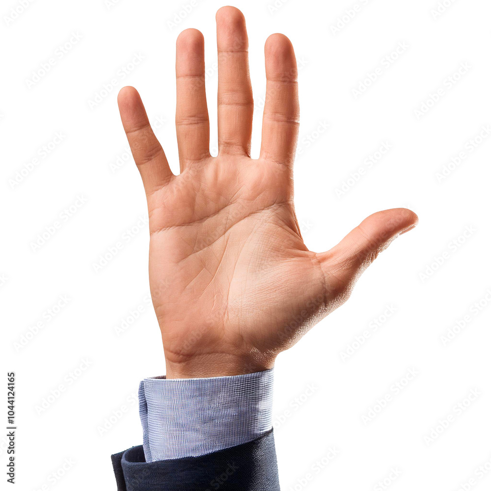 Open hand isolated on white, cut out transparent Open hand isolated on white, cut out transparent