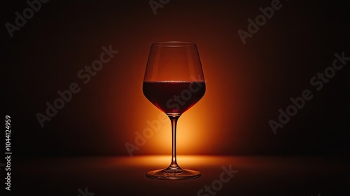 Elegant Wine Glass with Soft Glow Background