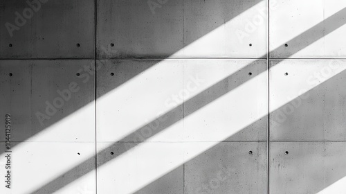 Abstract Concrete Wall with Shadows and Light Play