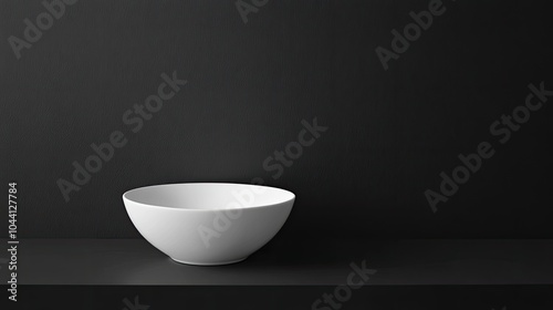 Elegant White Bowl on Minimalist Dark Background