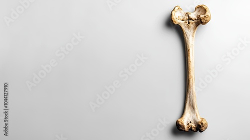 Single Bone on White Background for Medical Use