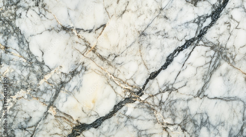 Elegant White Marble Texture with Dark Veins