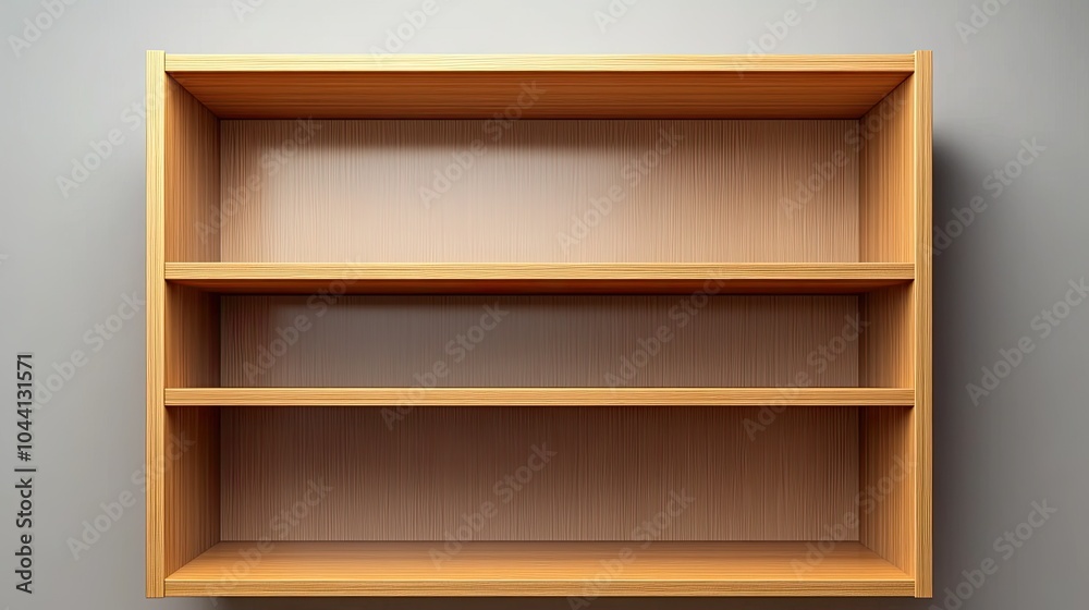Isolated Wooden Bookshelf on Plain Background Isolated Wooden Bookshelf on Plain Background