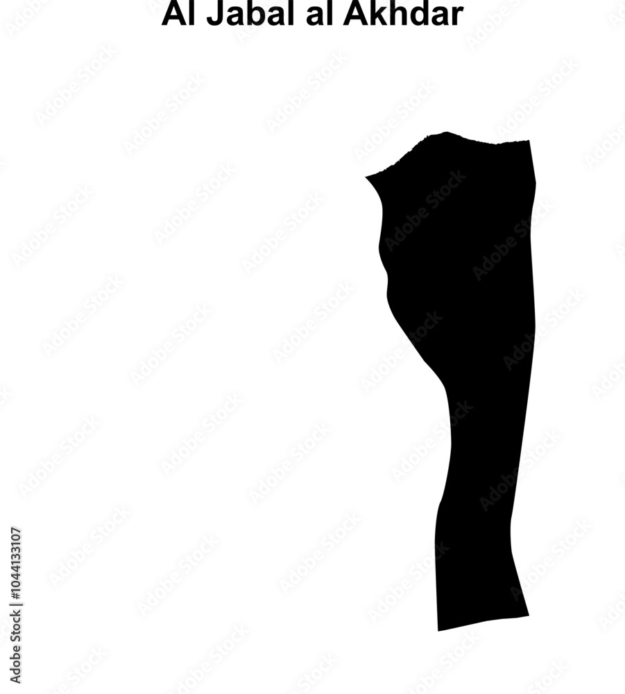 Al Jabal al Akhdar district blank outline map Al Jabal al Akhdar district blank outline map