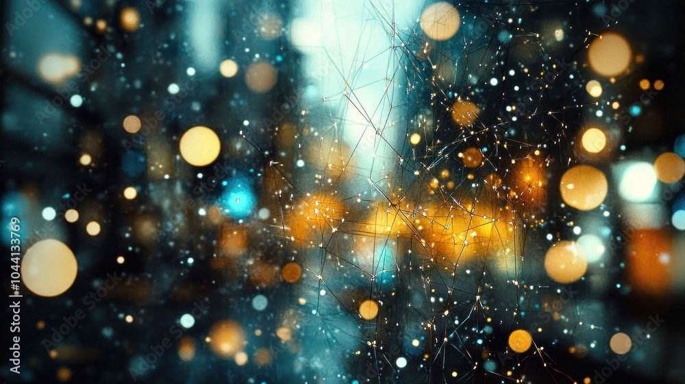 A blurred cityscape with bokeh lights creating a dreamy, atmospheric effect. A blurred cityscape with bokeh lights creating a dreamy, atmospheric effect.