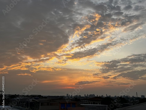 sunset in the city