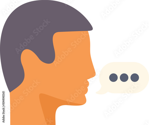 Man is speaking with a chat bubble, symbolizing communication