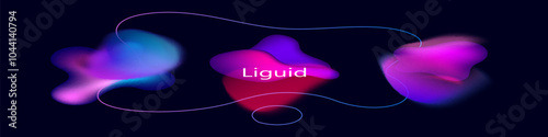 Set of gradient liquid shapes. Fluid dynamic elements for your creative graphic design. Vector illustration. Eps 10