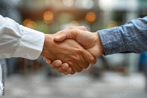 A Firm Handshake Signifying Partnership and Agreement