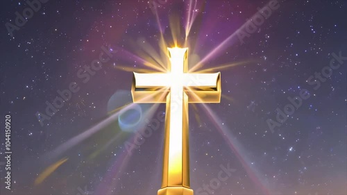 Beautiful Christian cross in the sky generative AI